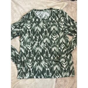 Duluth Trading Co. Women's Green‎ Suit Up Swim Long Sleeve T-Shirt Size XL UV 50